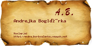 Andrejka Boglárka névjegykártya